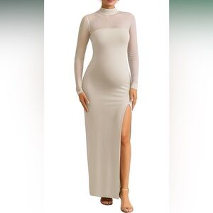 Elegant Cream Long Sleeve Dress NWT XL